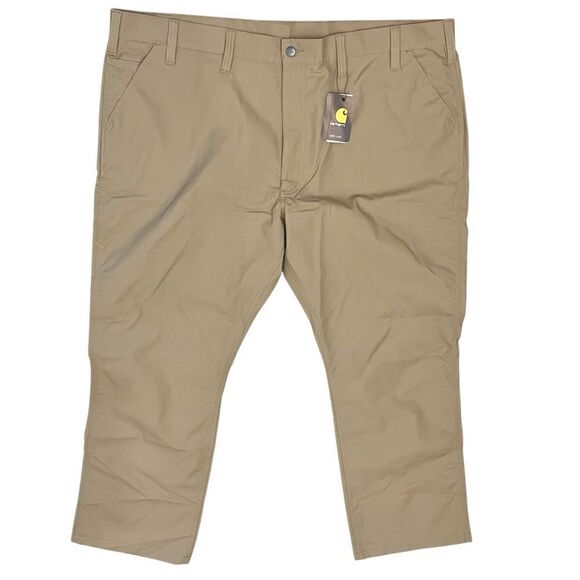 NEW Carhartt Men's Rugged Flex Relaxed Fit Canvas Work Pants Tan 48x32 - Picture 1 of 11